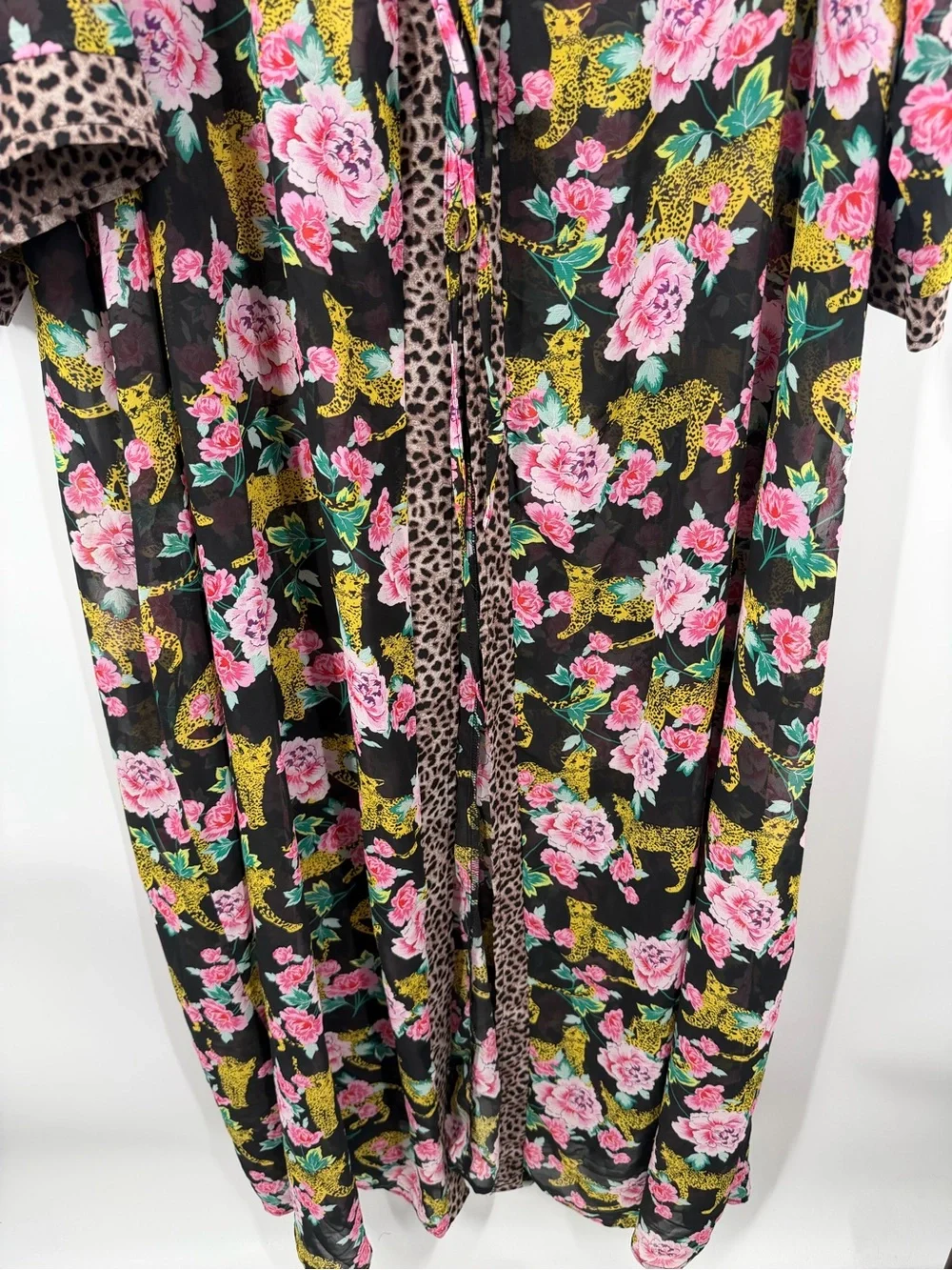 Torrid Cheetah Floral Swim Cover Up Kimono